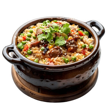 [免摳素材]陶罐里的豬肉炒飯