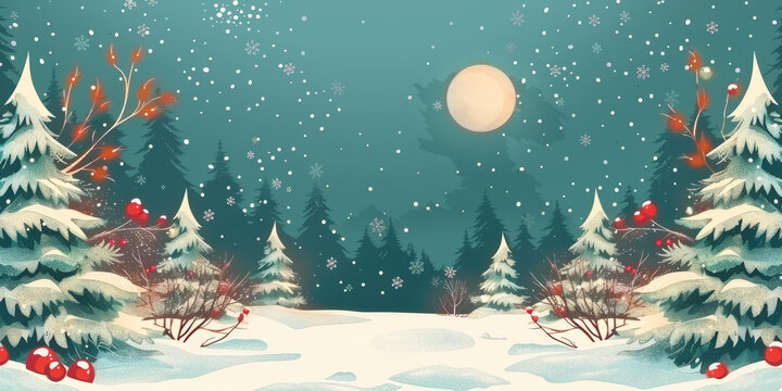 冬夜雪林的AI圖片