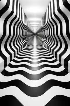 黑白條紋隧道