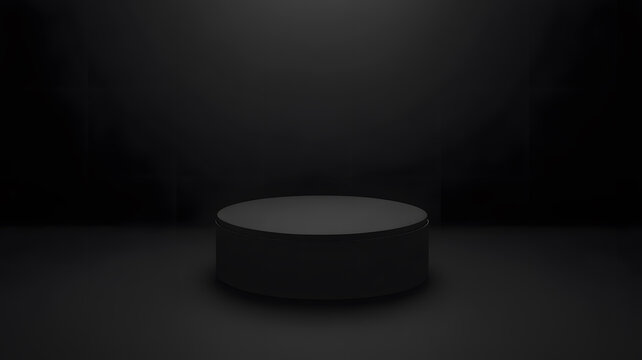 黑色圓柱形平臺3D渲染