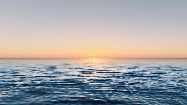 夕陽下的平靜海面