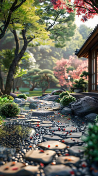 日式花園靜謐之景