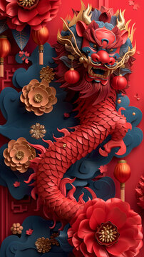 祥龍獻(xiàn)瑞的AI圖片