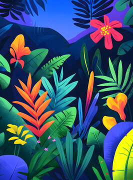 熱帶植物深色背景