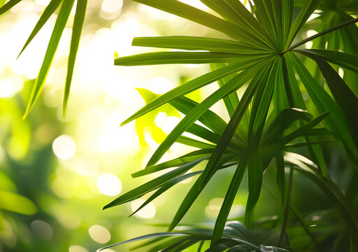 綠色熱帶植物葉子背景