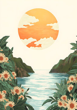 熱帶風(fēng)光日落