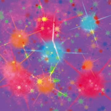 紫色星星抽像印花