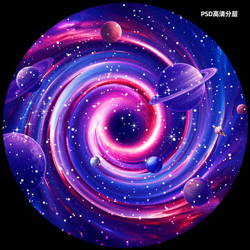 圓形星空黑洞