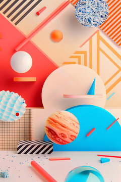 抽象幾何圖形3D