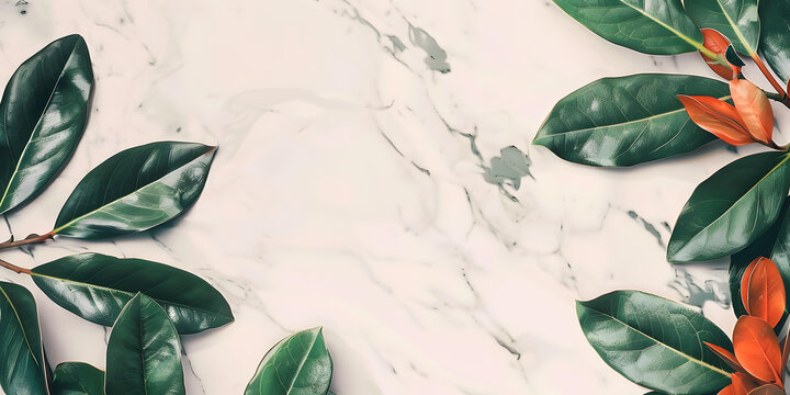 綠葉大理石背景