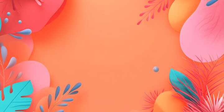 抽象紙藝熱帶葉子背景