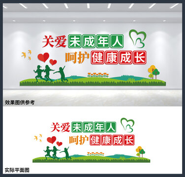 關(guān)愛未成年人呵護健康成長背景墻