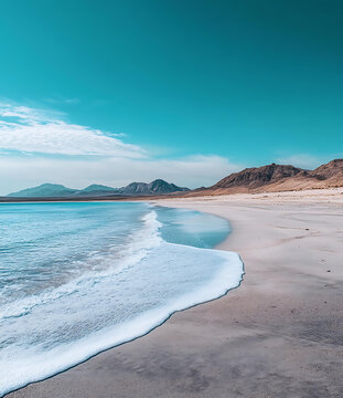 蔚藍(lán)海水與白色沙灘交匯