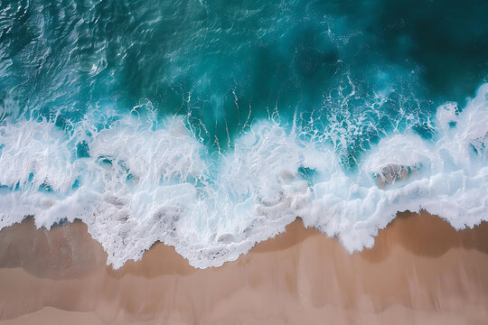 海浪拍打沙灘的視角