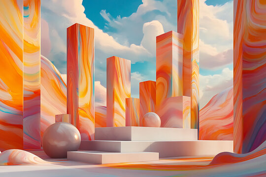 幾何形狀的抽象3D背景