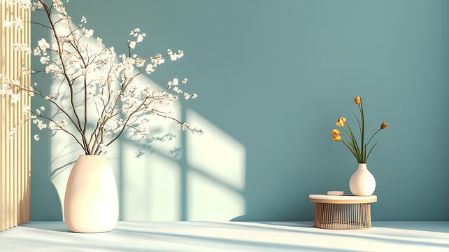 簡約風(fēng)格室內(nèi)設(shè)計白色花卉擺件