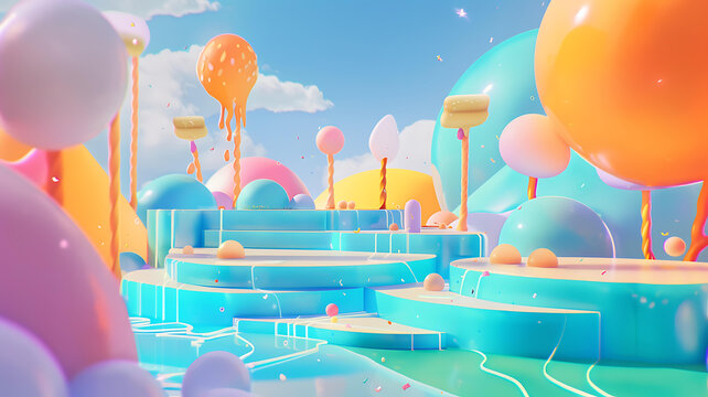 糖果夢幻世界 3D 抽象