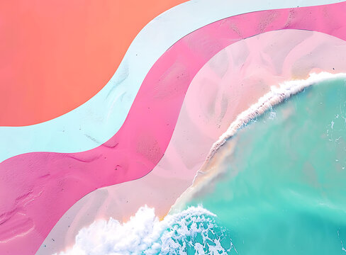 粉紅沙灘與碧波