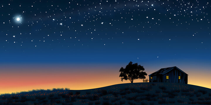 星空下的小屋