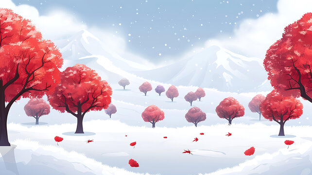 冬日雪山風(fēng)景