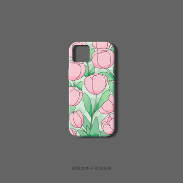 花朵插畫手機(jī)殼圖案