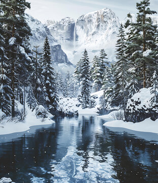 雪山河流景觀