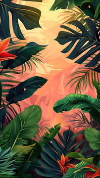 熱帶植物葉子背景