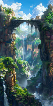夢(mèng)幻瀑布橋景觀
