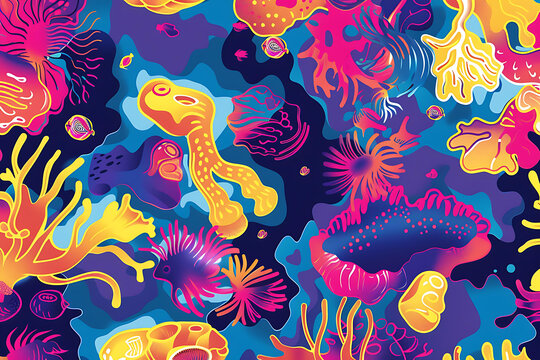 充滿活力的海洋生物
