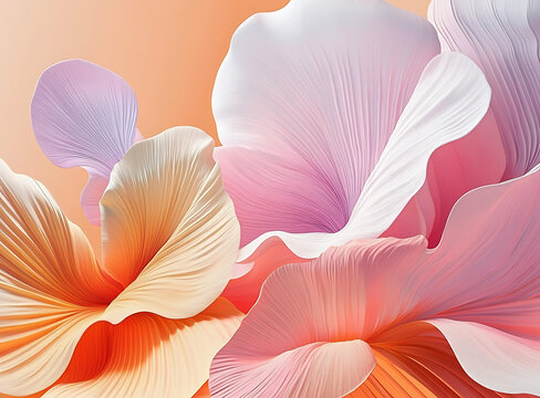 粉色橙色花瓣抽象花卉背景