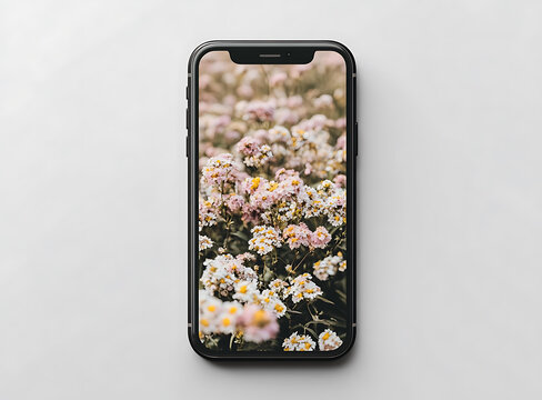 手機屏幕上的花海