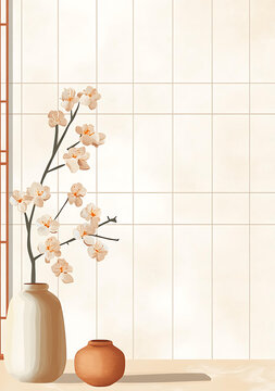 簡約風(fēng)格桃花插花