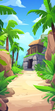 熱帶叢林小屋景觀