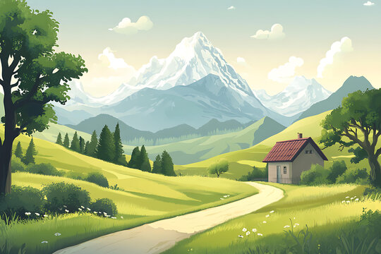 山間小屋風(fēng)景