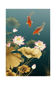 金荷雙魚圖