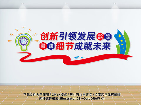 創(chuàng)新引領發(fā)展企業(yè)公司文化墻