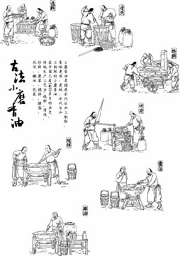 古法香油插畫