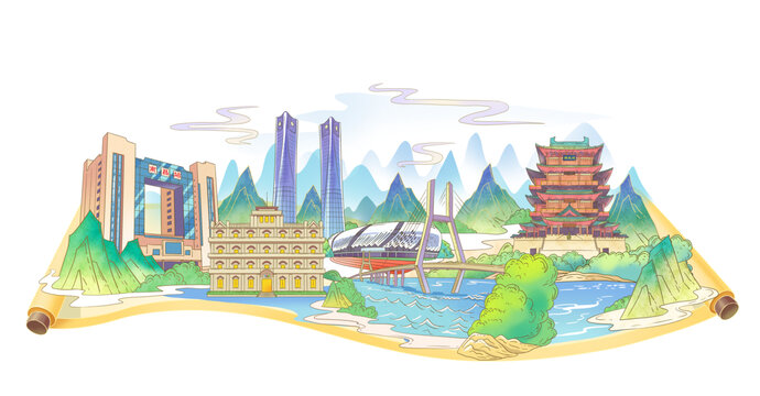南昌城市插畫