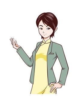 卡通年輕女教師頭像矢量圖