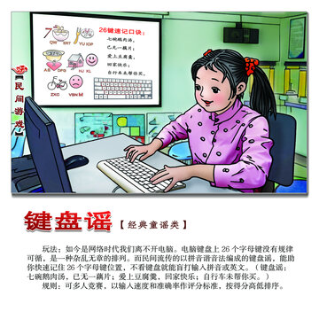 民間游戲鍵盤謠方形圖