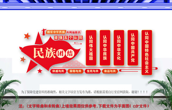 增強五個認(rèn)同民族團(tuán)結(jié)文化墻