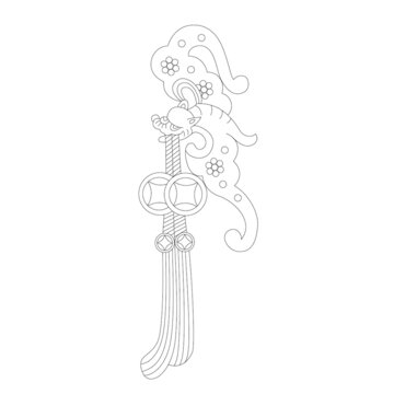 矢量線稿傳統(tǒng)送財(cái)蝙蝠紋