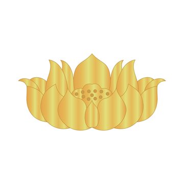 矢量線稿金色蓮花紋圖案
