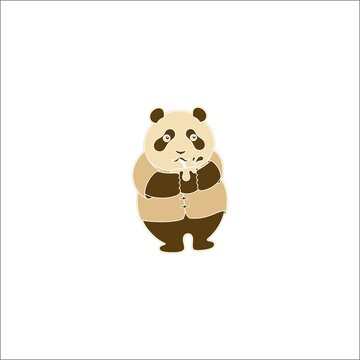 熊貓喝椰汁矢量插畫