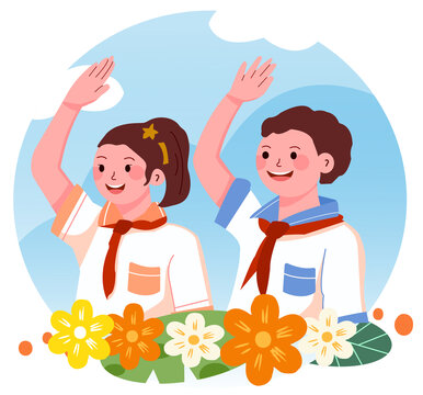 國(guó)慶節(jié)少年隊(duì)員敬禮