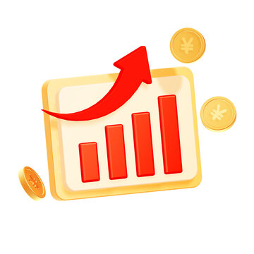 3D金融理財柱形箭頭