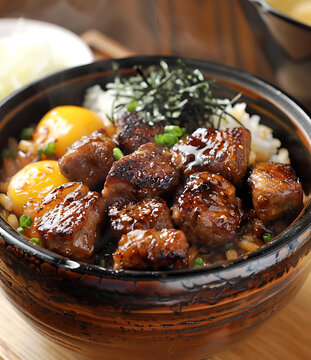 熱氣騰騰的牛肉飯