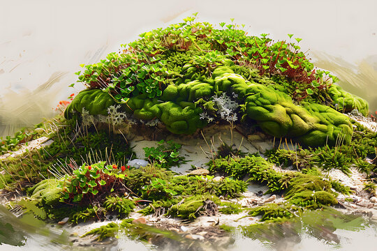 綠色苔蘚紋理抽象藝術(shù)