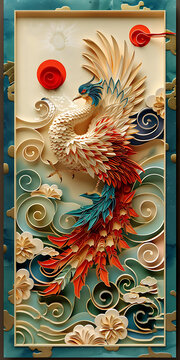 鳳凰于飛，翙彼翙此，吉祥康泰，福祿無(wú)疆