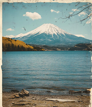 富士山風(fēng)景明信片